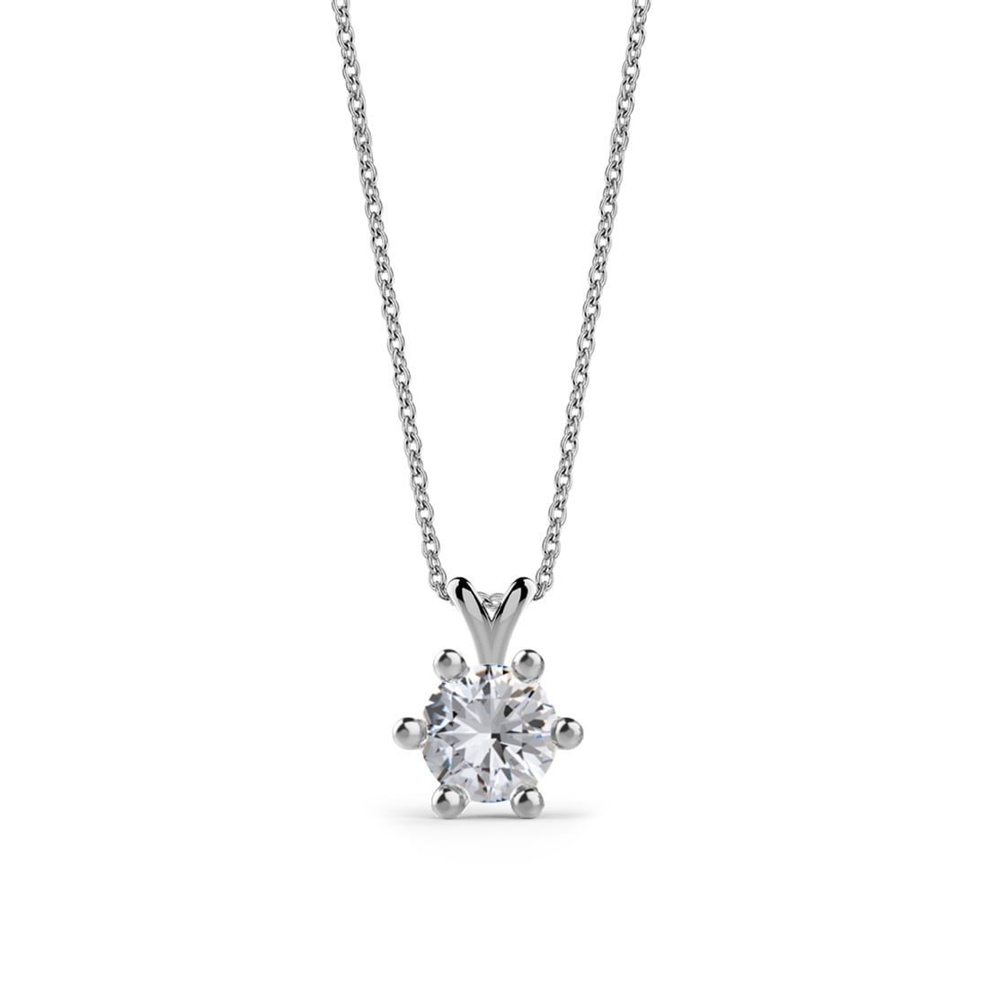 Solid Gold 0.3 carat Diamond Solitaire Classic Necklace