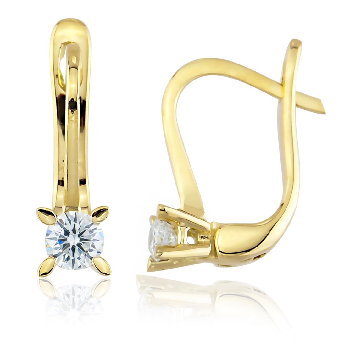 Goldstore-0.38 ct. Pırlanta Tektaş Küpe