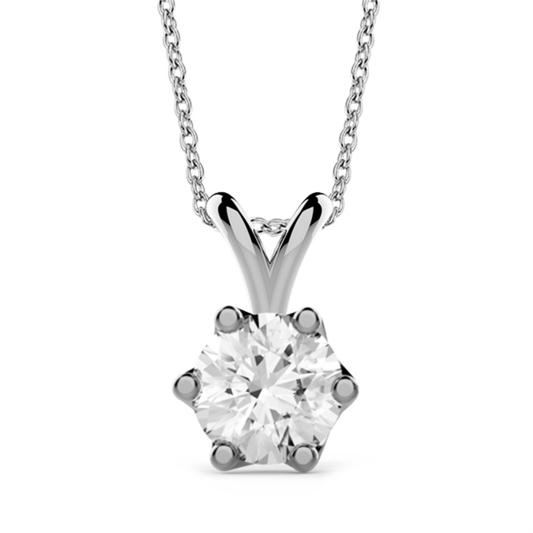 Solid Gold 0.4 carat Diamond Solitaire Classic Necklace