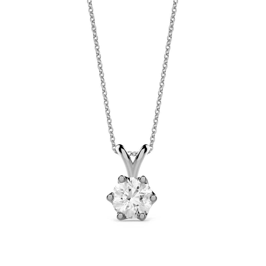 Solid Gold 0.4 carat Diamond Solitaire Classic Necklace
