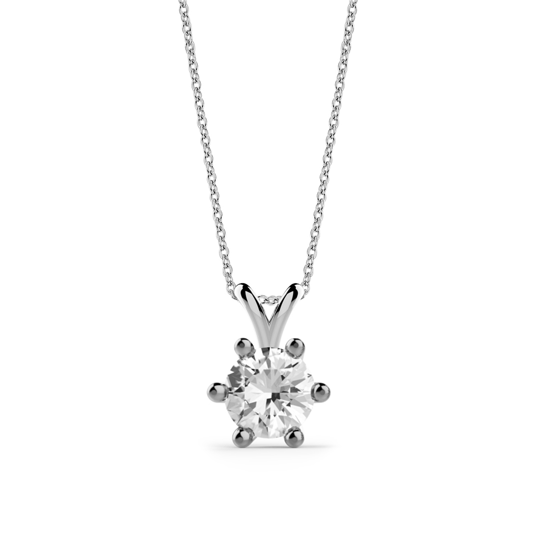 Solid Gold 0.5 carat Diamond Solitaire Classic Necklace
