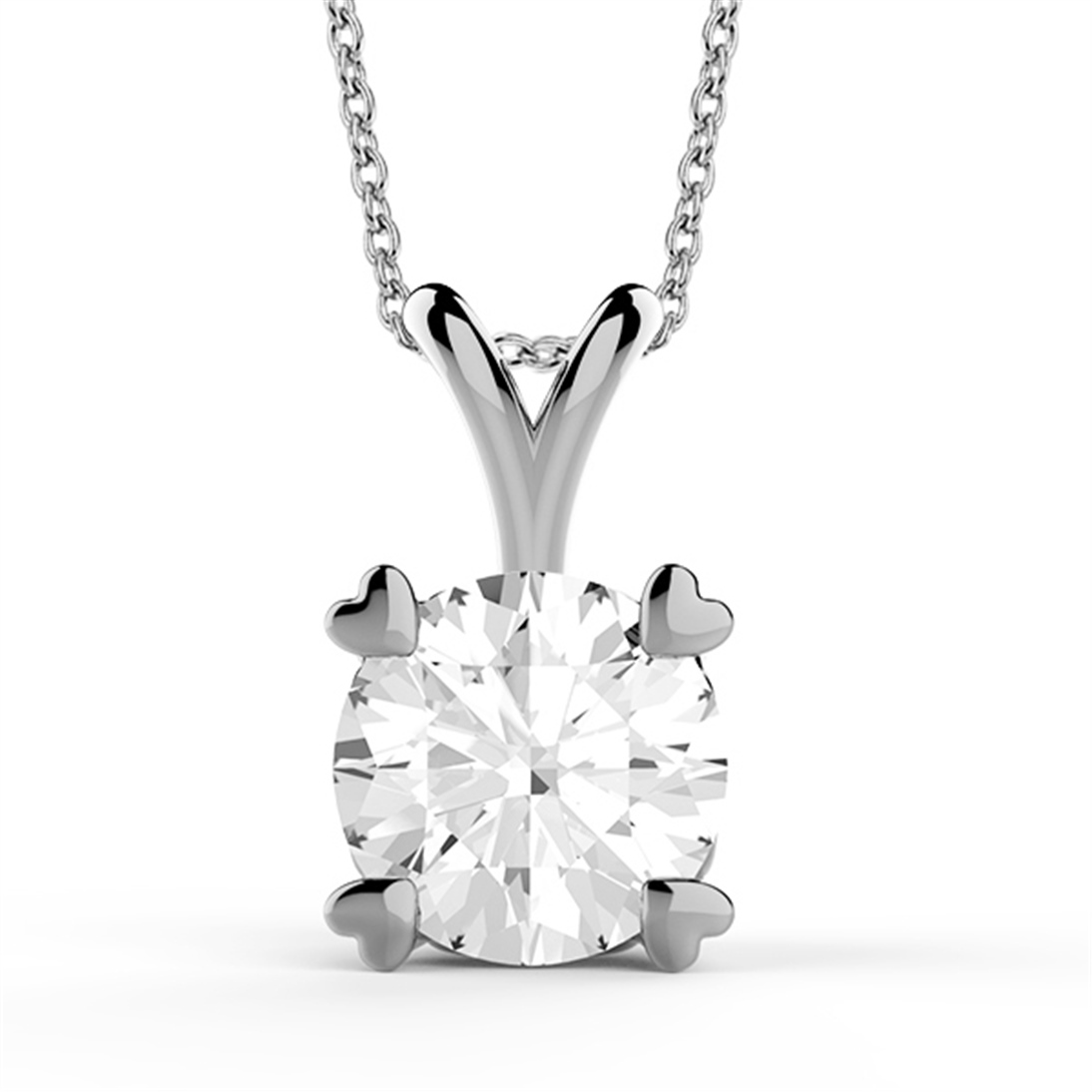 Solid Gold 0.7 carat Diamond Solitaire Classic Necklace