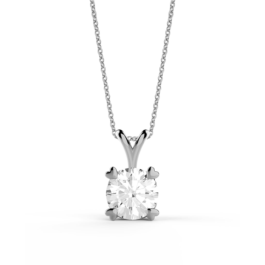 Solid Gold 0.7 carat Diamond Solitaire Classic Necklace