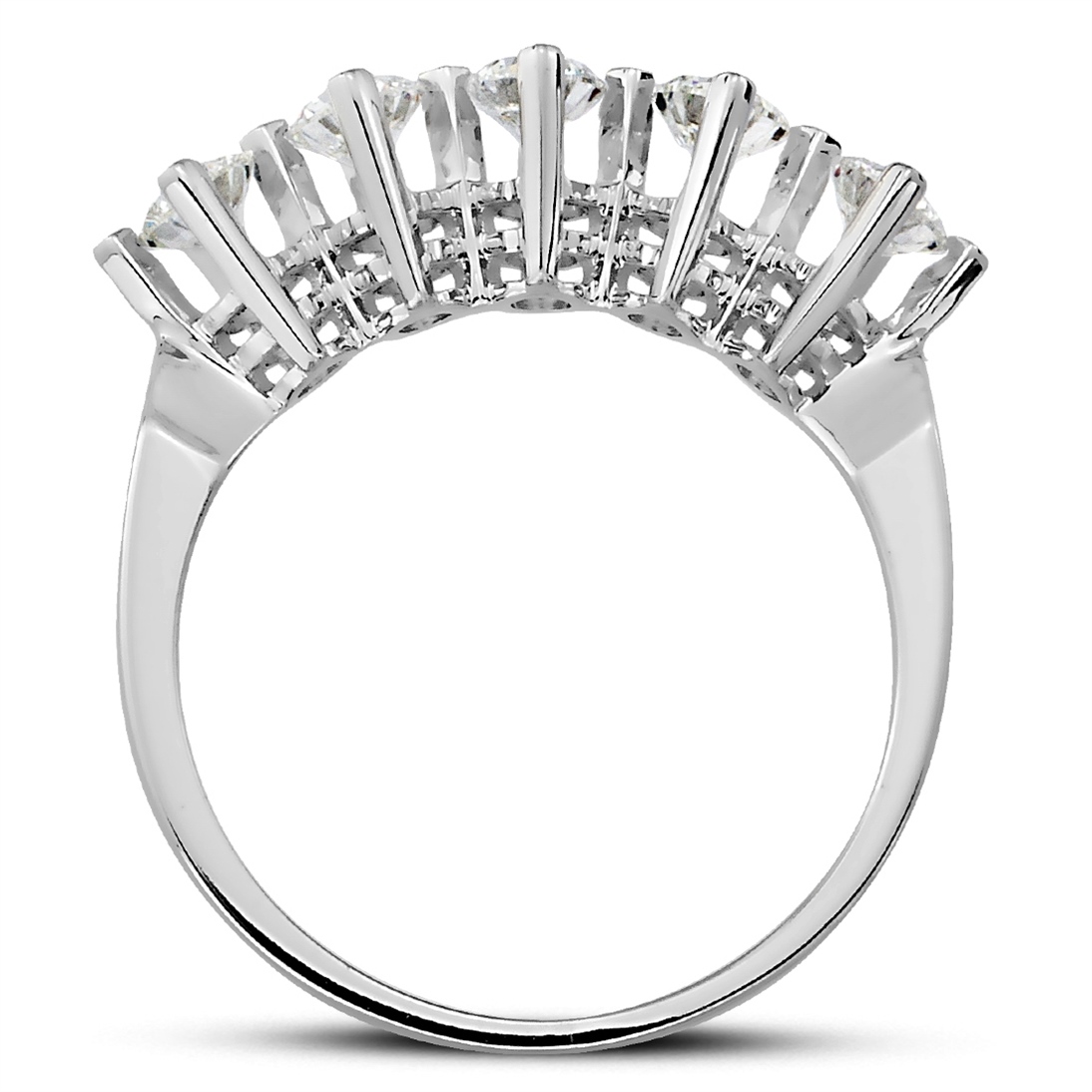 Solid Gold 0.97 ct Diamond Five Stone Ring