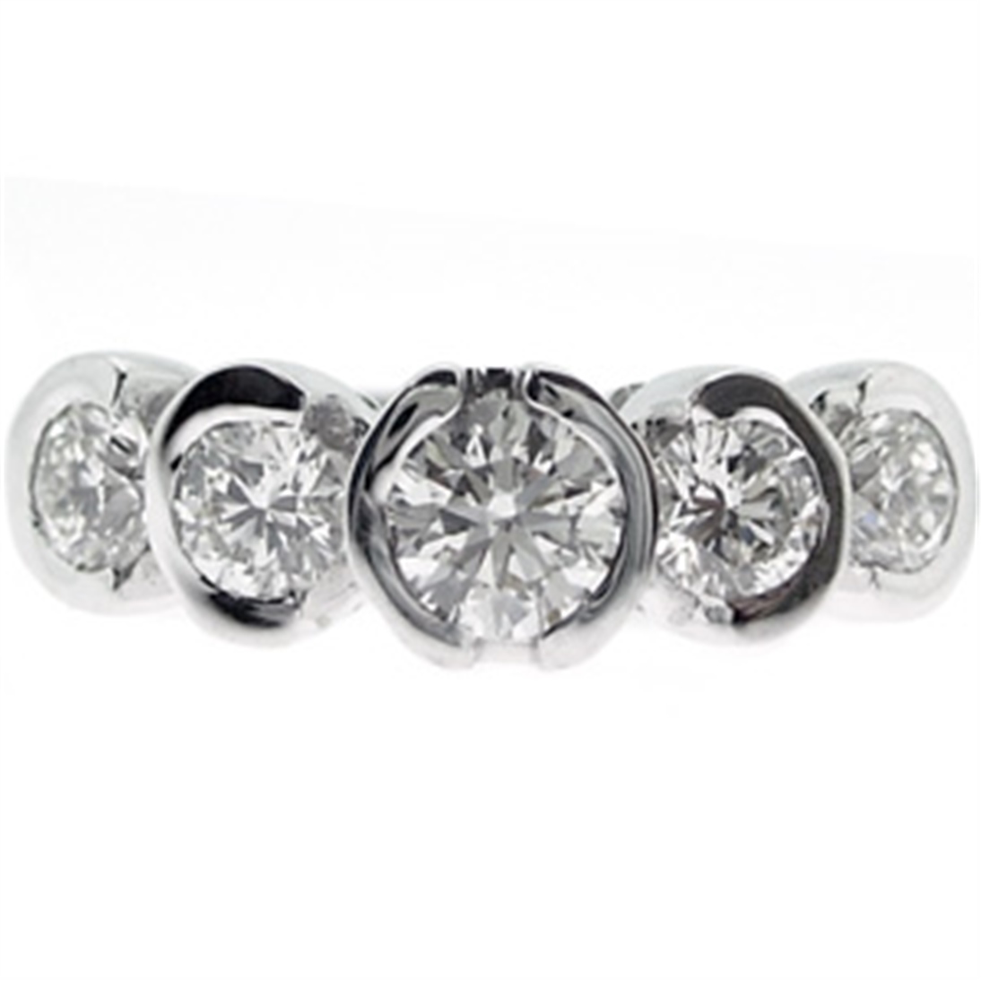 Solid Gold 1.11 carat Diamond Five Stone Ring