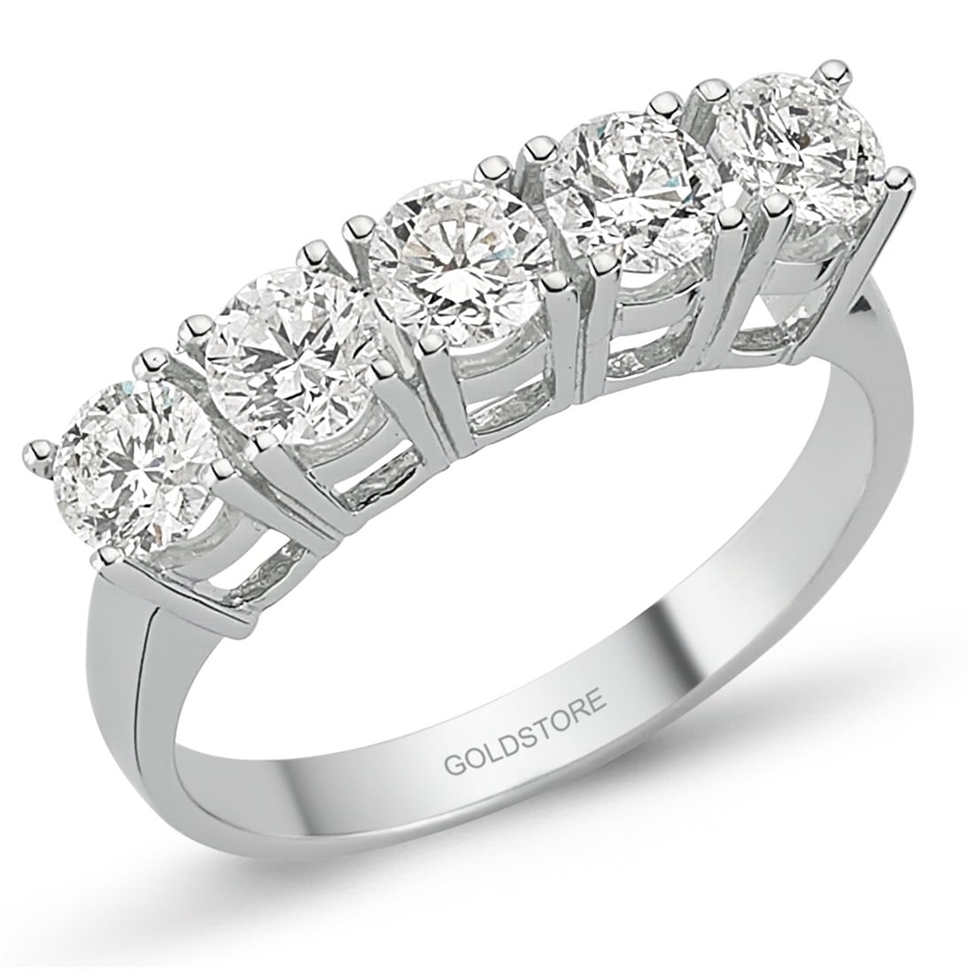 Goldstore-1.2 ct. Pırlanta 5 Taş Yüzük