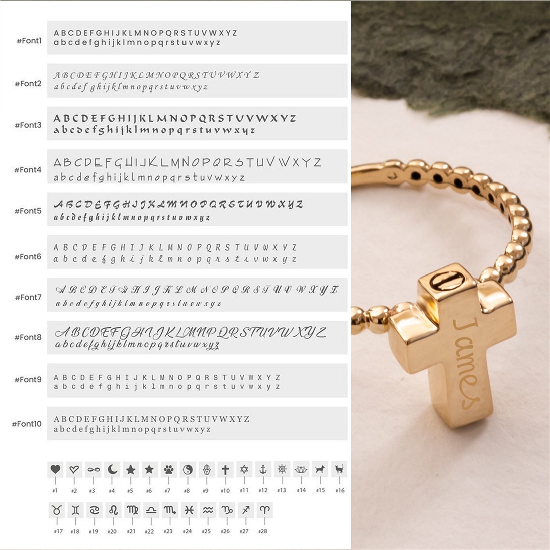 14K 18k Real Gold Tiny Cross Cremation Urn Ring, Personalized Urn Memorial Cross Gold Ring for Mom Dad Son Human Ashes and Dog Cat Ashes