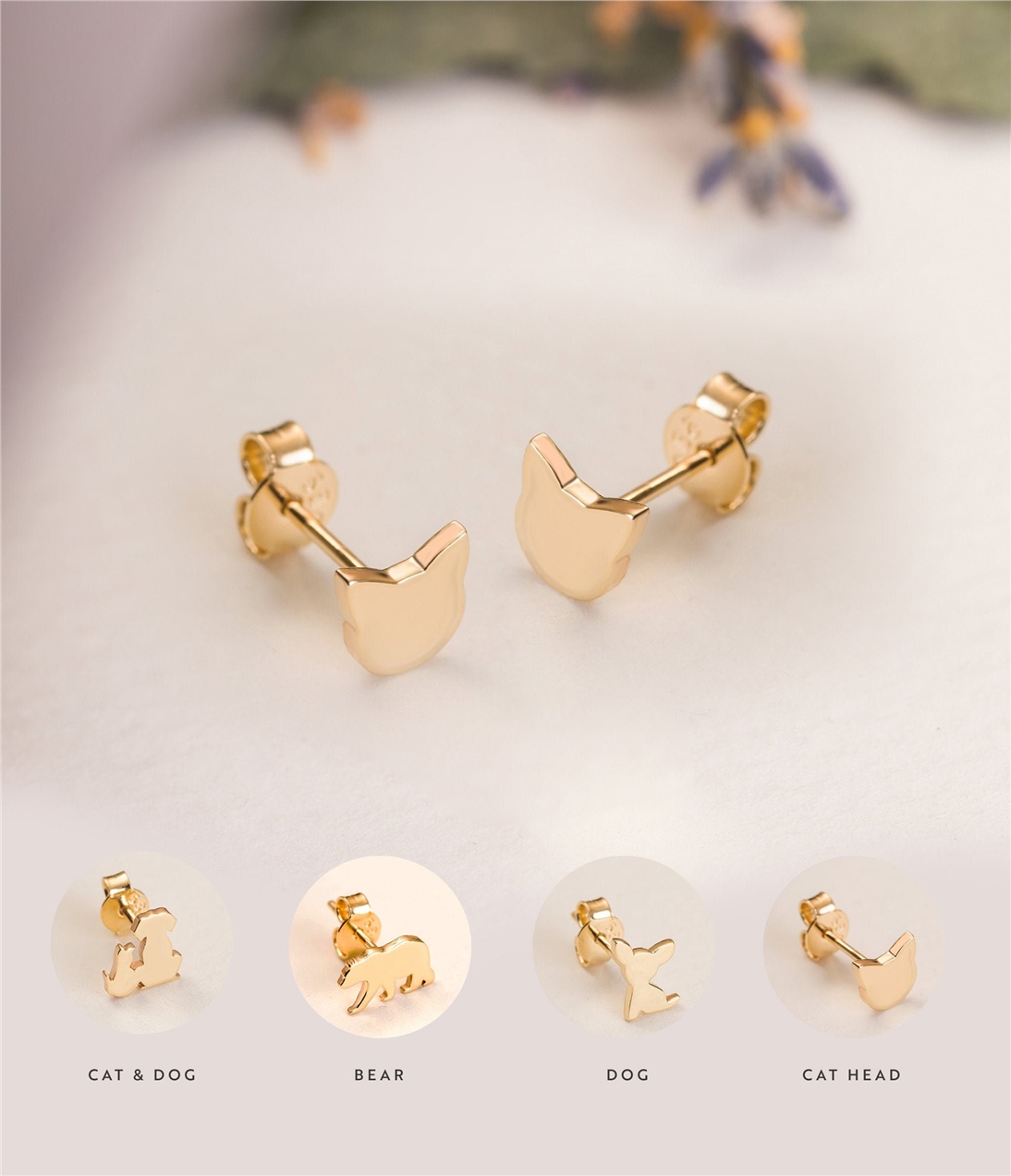 Altın Hayvan Figürlü Küpe