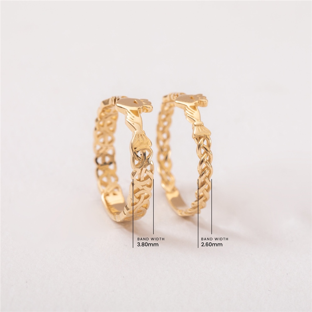 Solid Gold Celtic Claddagh Ring