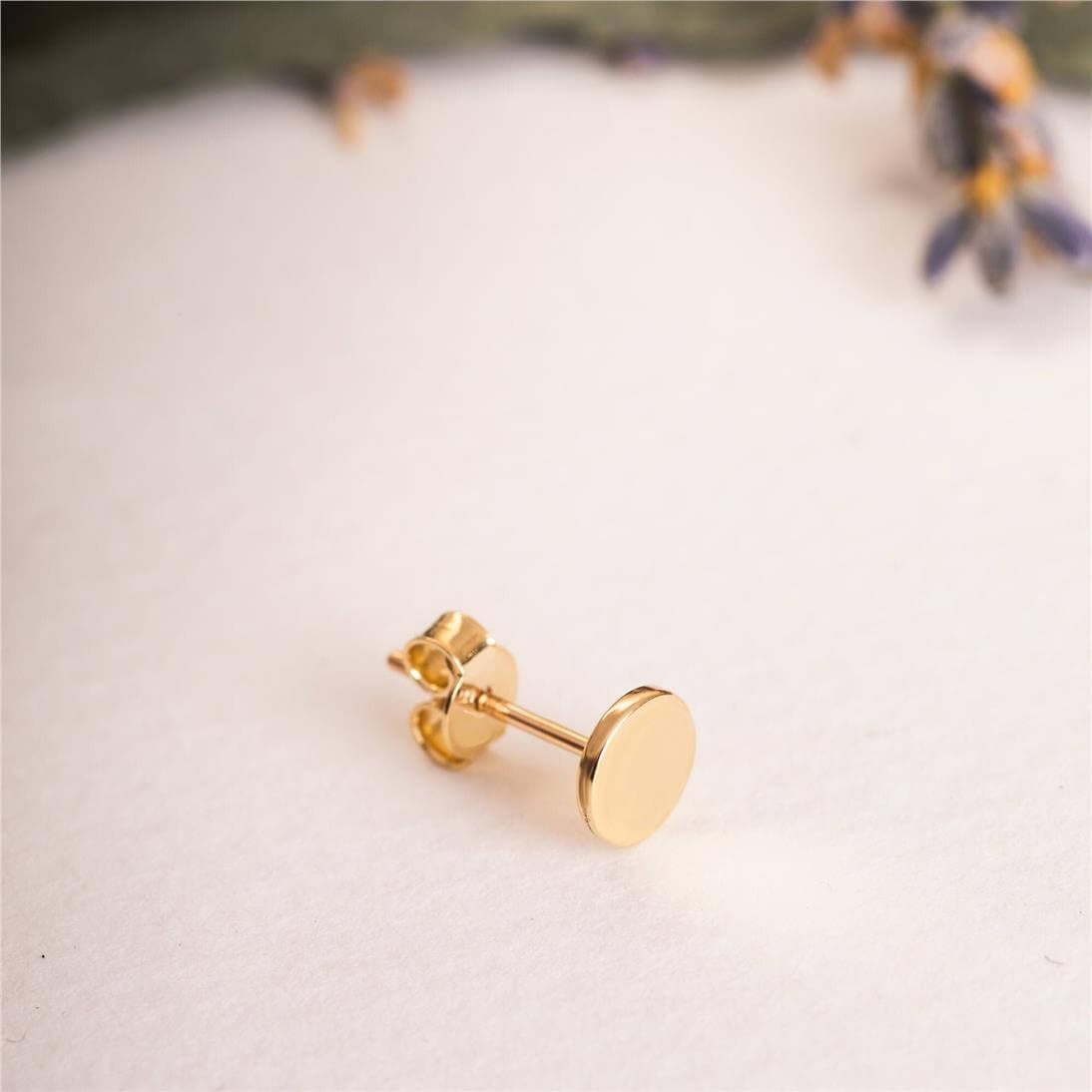 Solid Gold Open Circle Stud Earrings