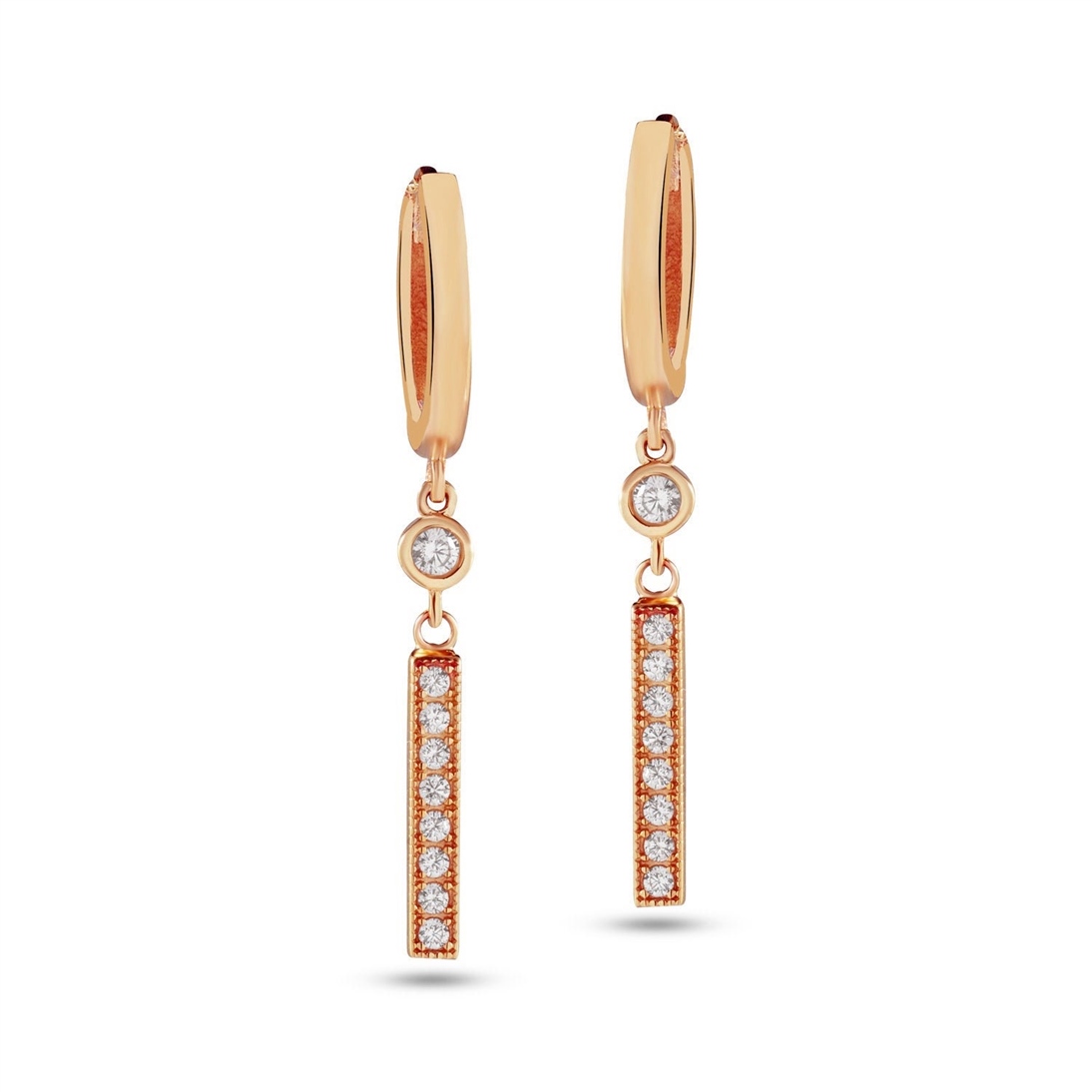 Altın Doğum Taşlı Bar Küpe