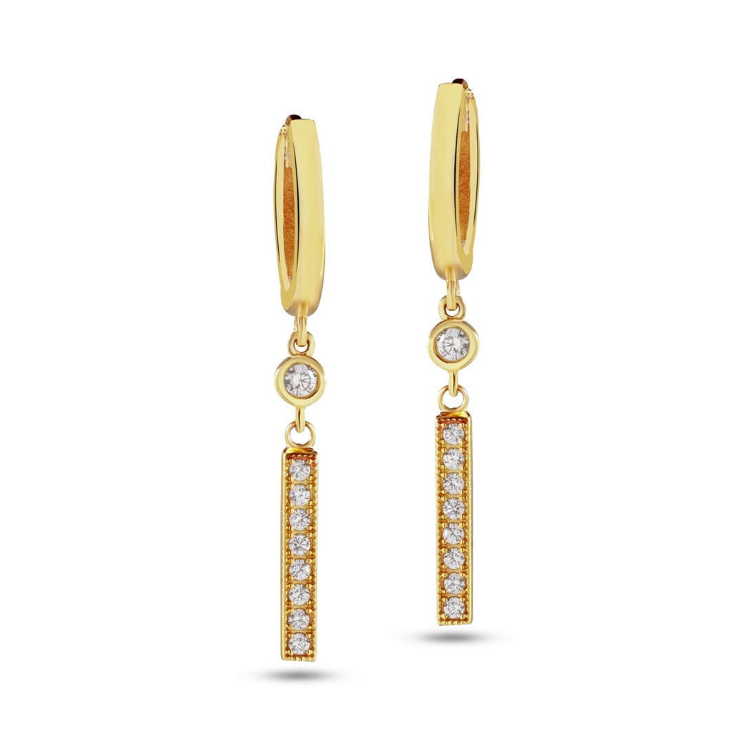 Altın Doğum Taşlı Bar Küpe