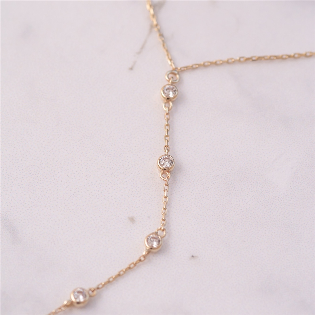 Solid Gold Cubic Zirconia Slave Bracelet