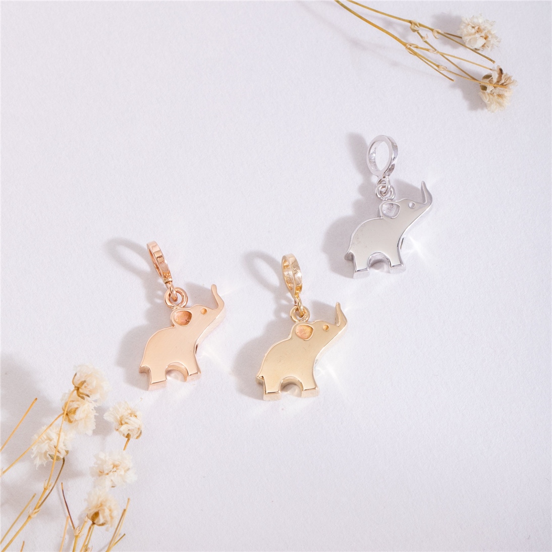 Solid Gold Elephant Urn Pendant