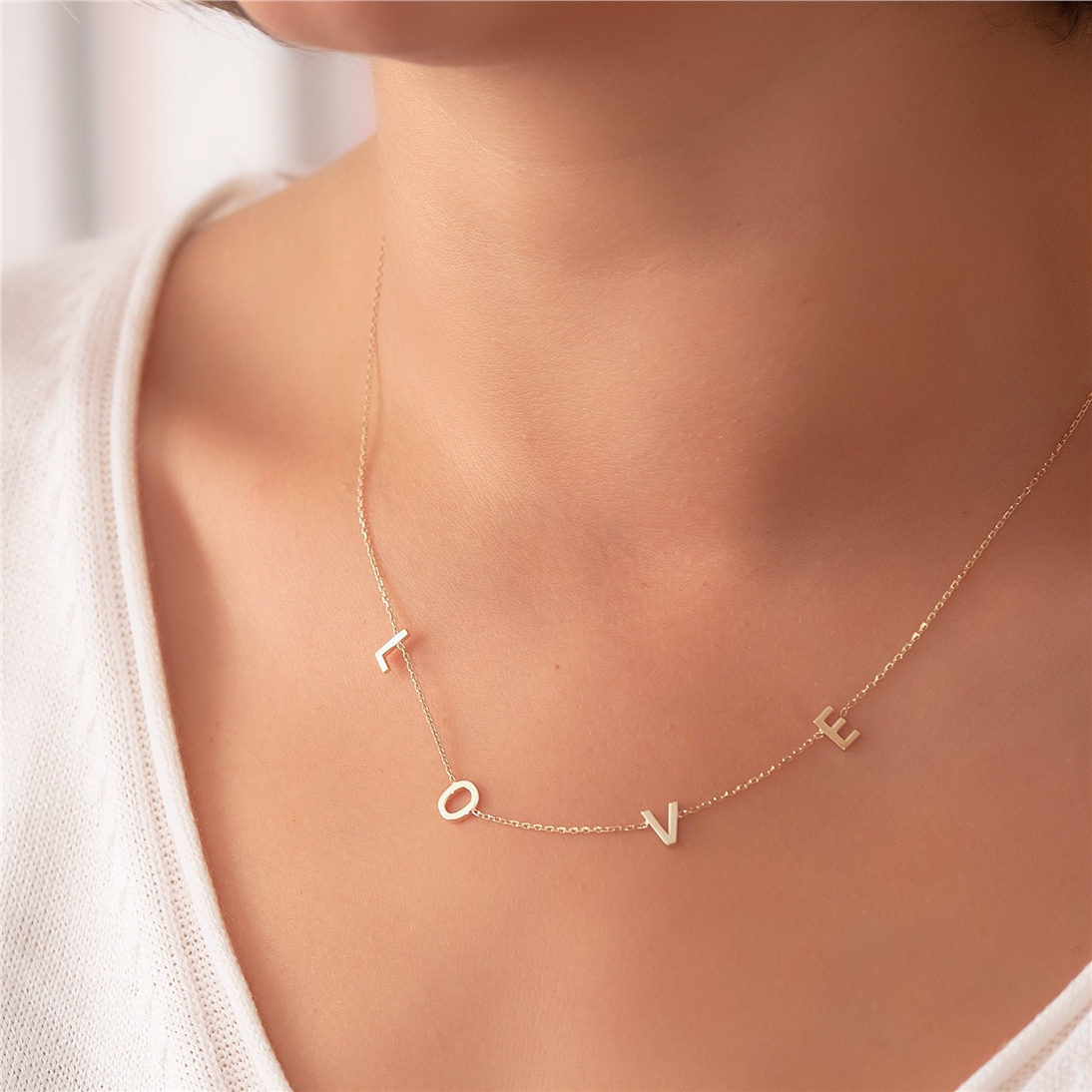 Solid Gold Love Necklace