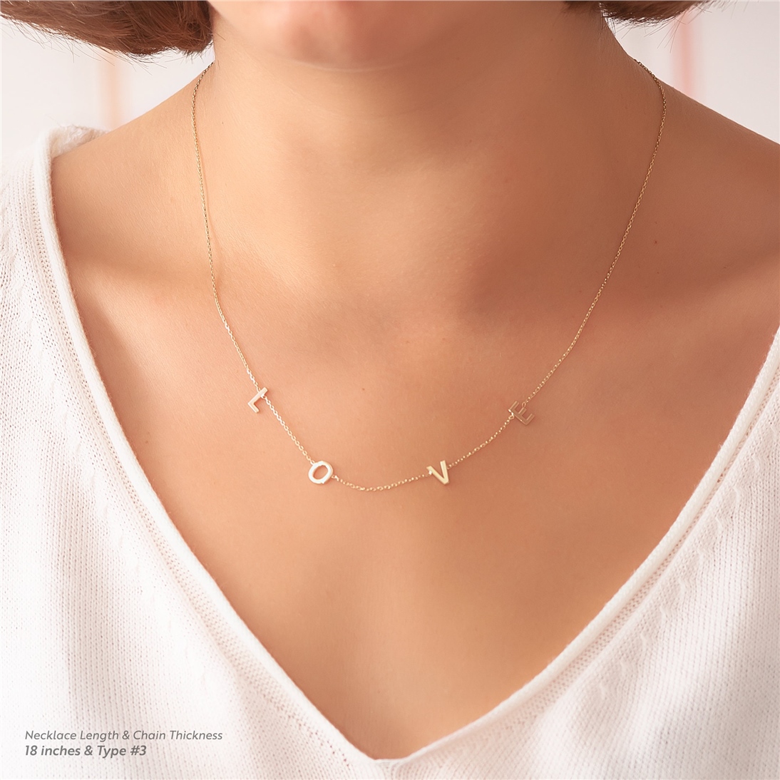 Solid Gold Love Necklace