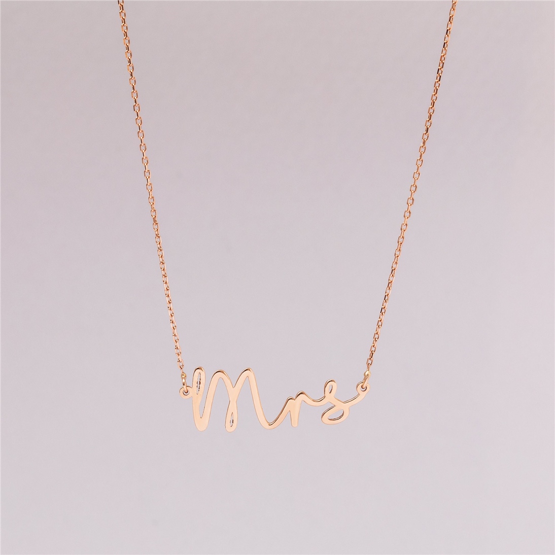 Solid Gold Mrs Necklace