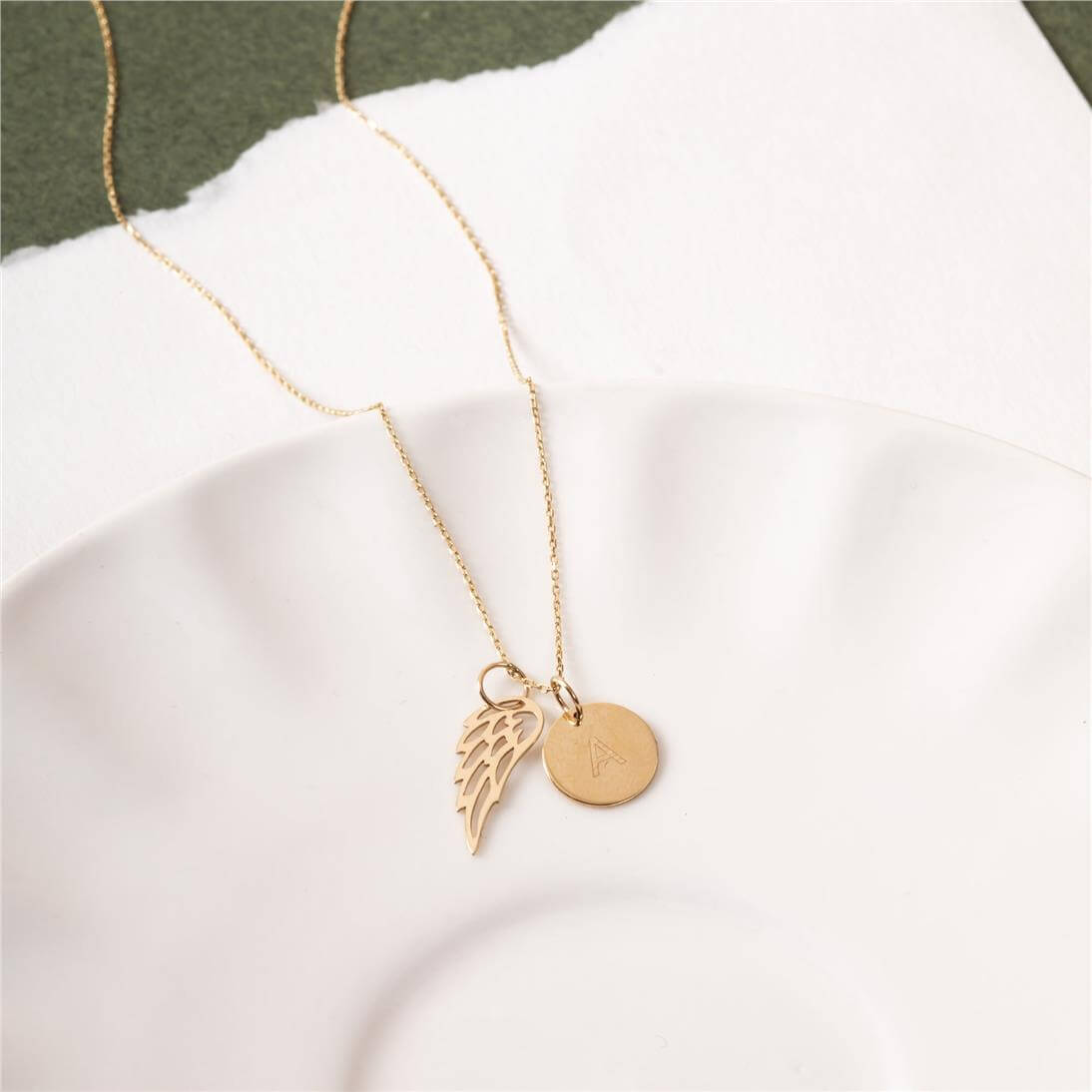 Altın Melek Kanat Kolye Ucu