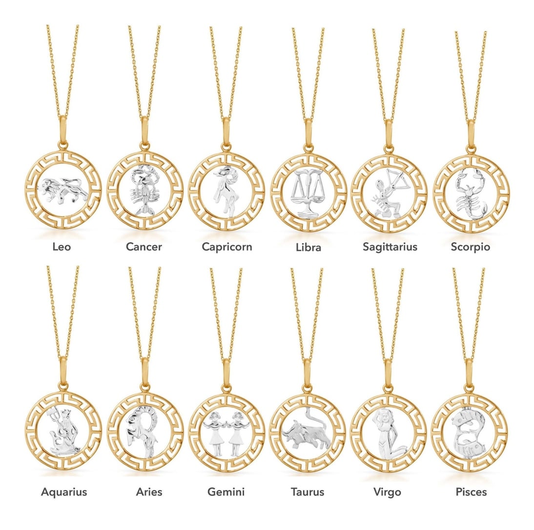 Solid Gold Zodiac Sign Necklace