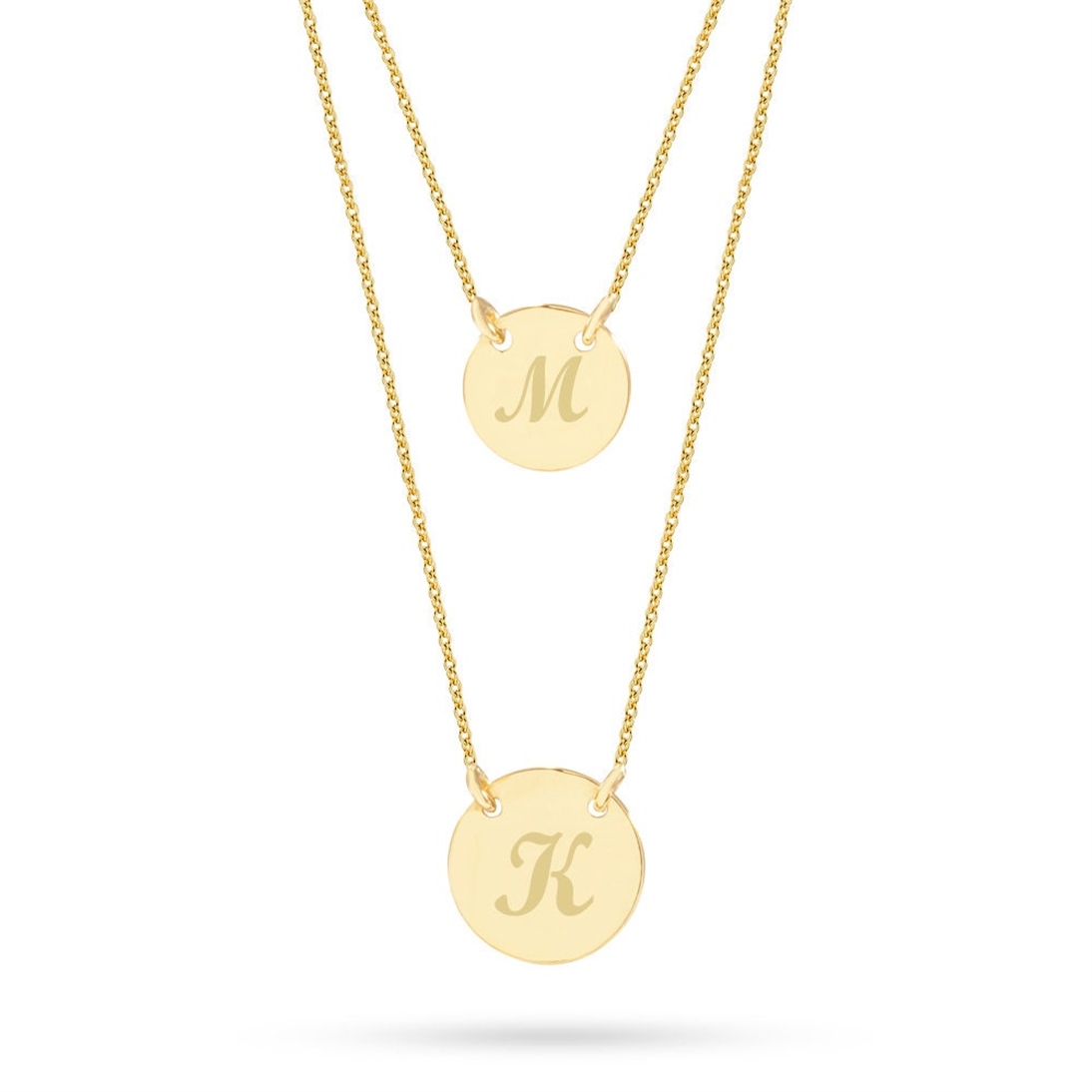 Altın İkili Düet Disk Kolye