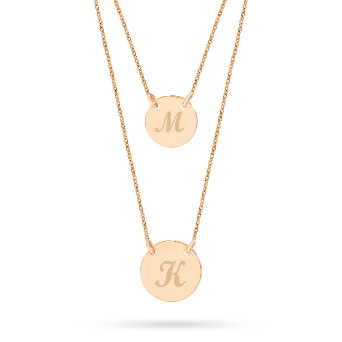 Altın İkili Düet Disk Kolye