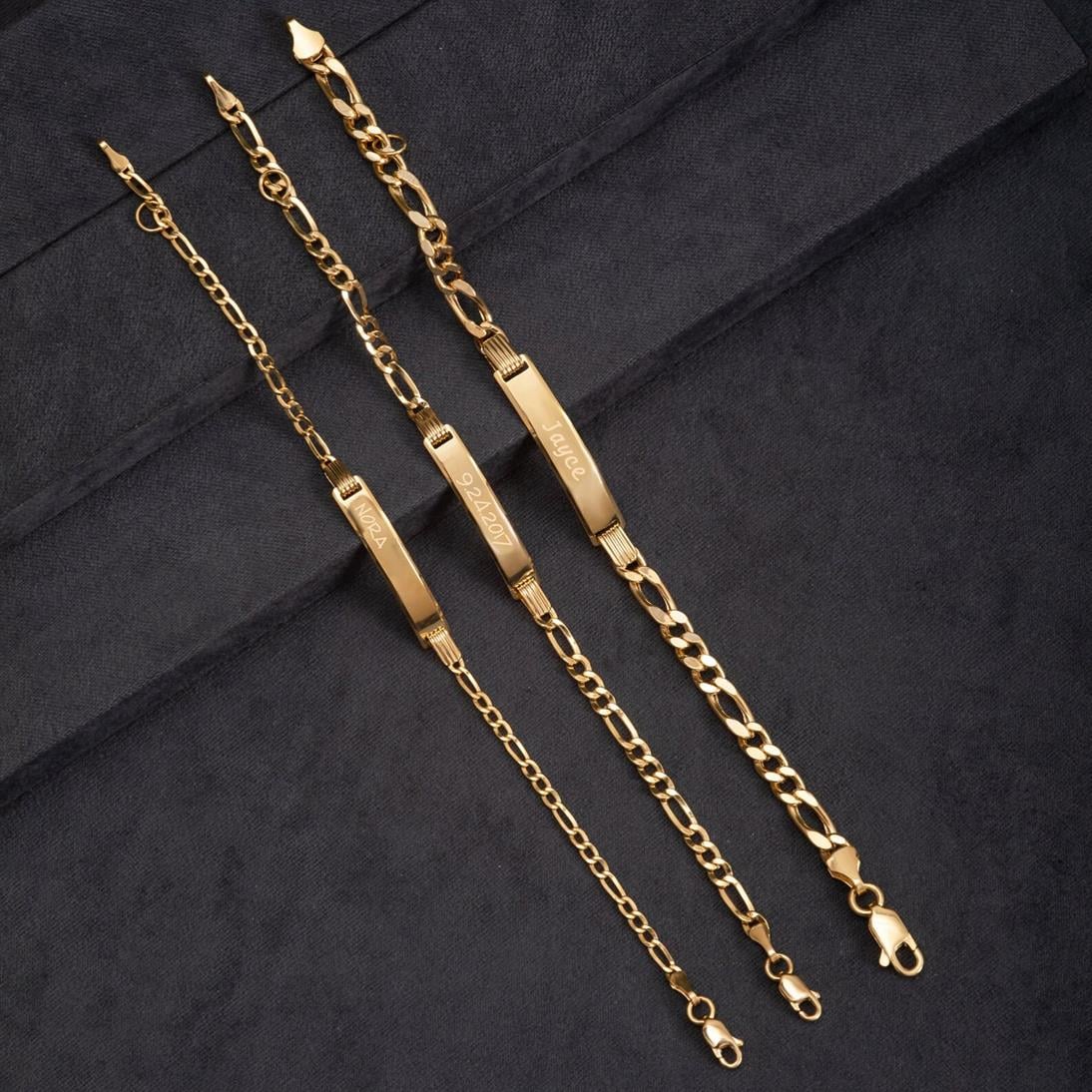 Solid Gold Baby Name Bracelet