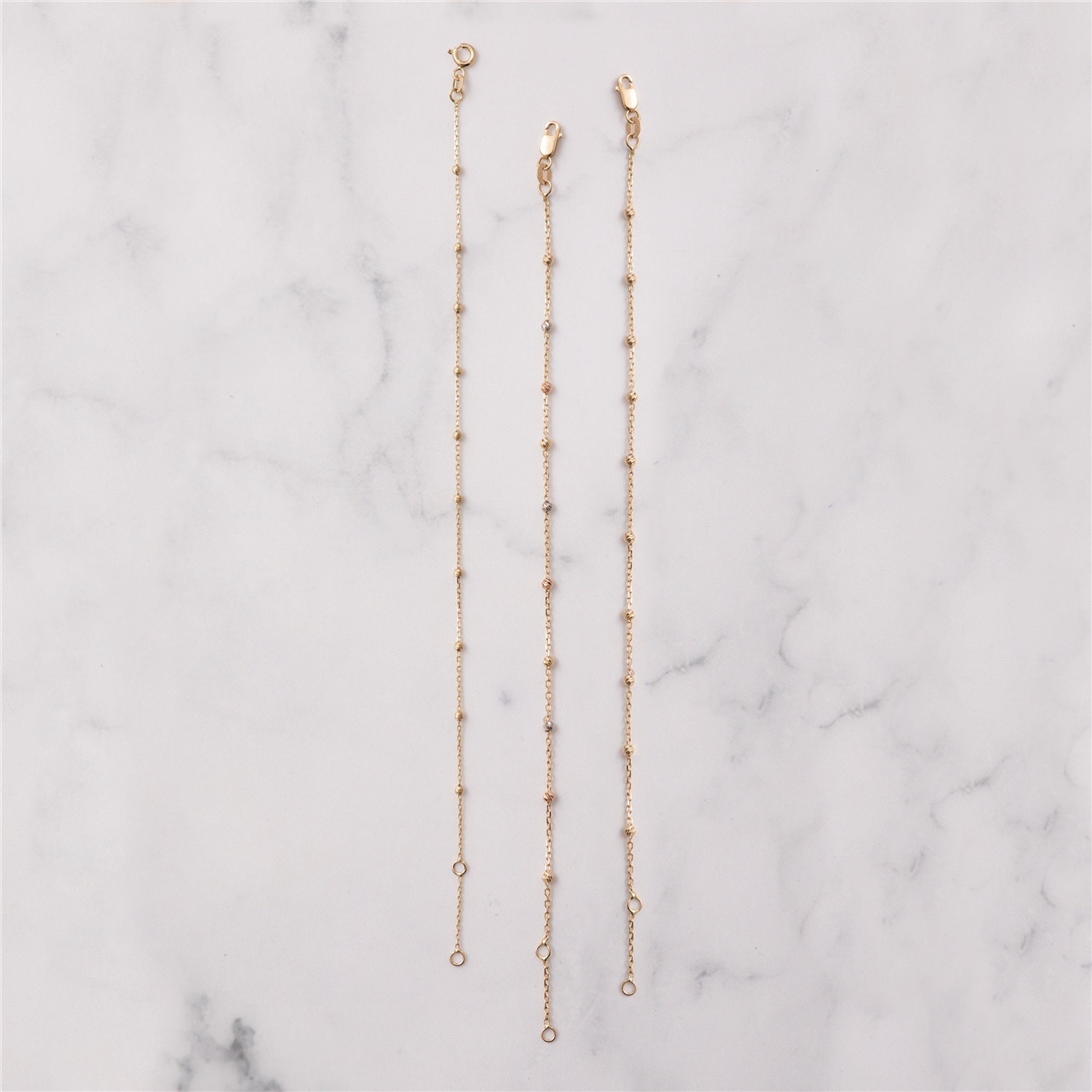 Solid Gold Beaded Satellite Bracelet