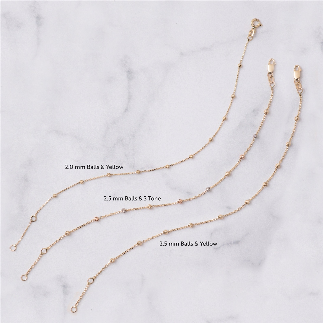 Solid Gold Beaded Satellite Bracelet