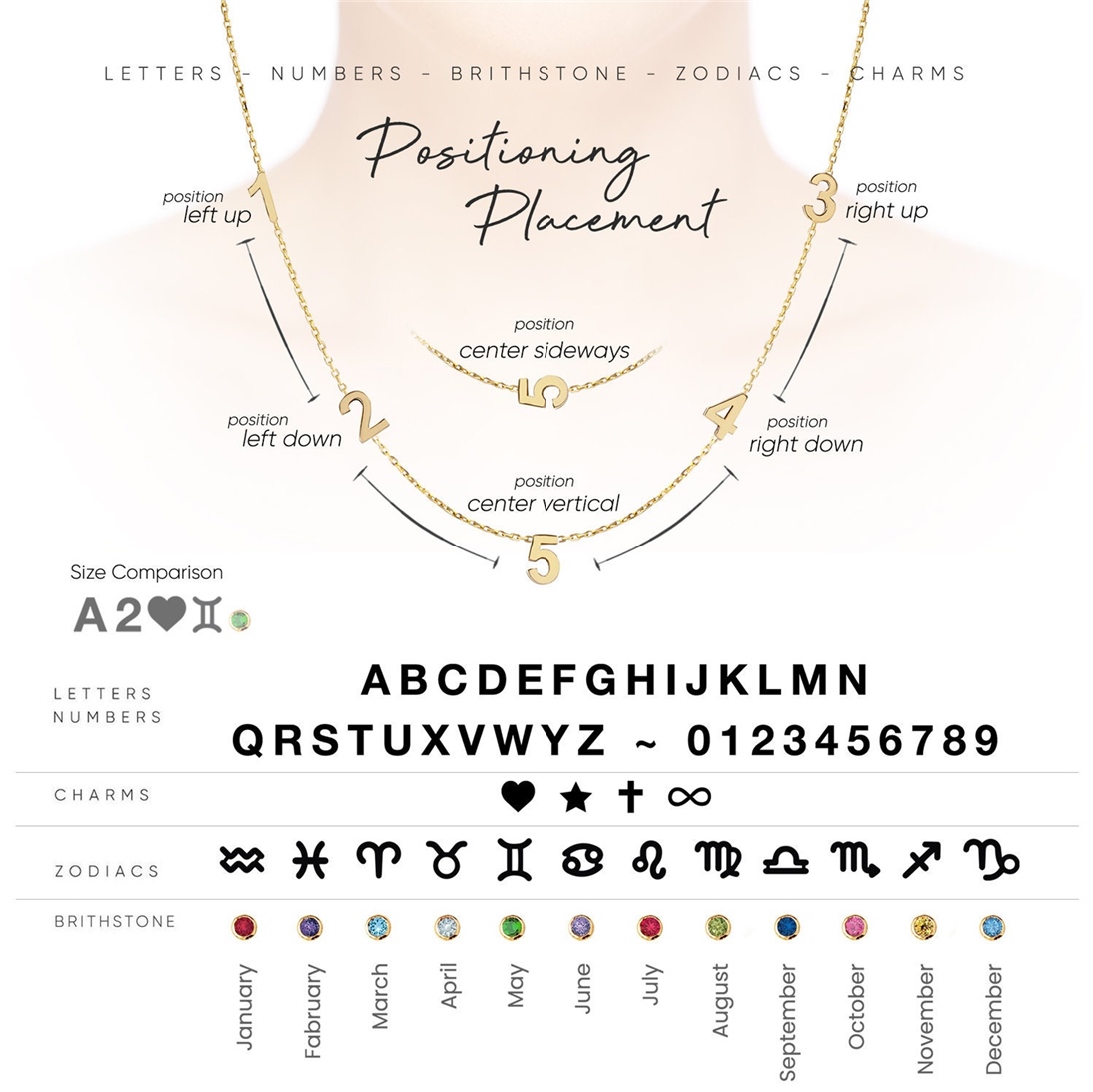 Solid Gold Sideways Letter Necklace