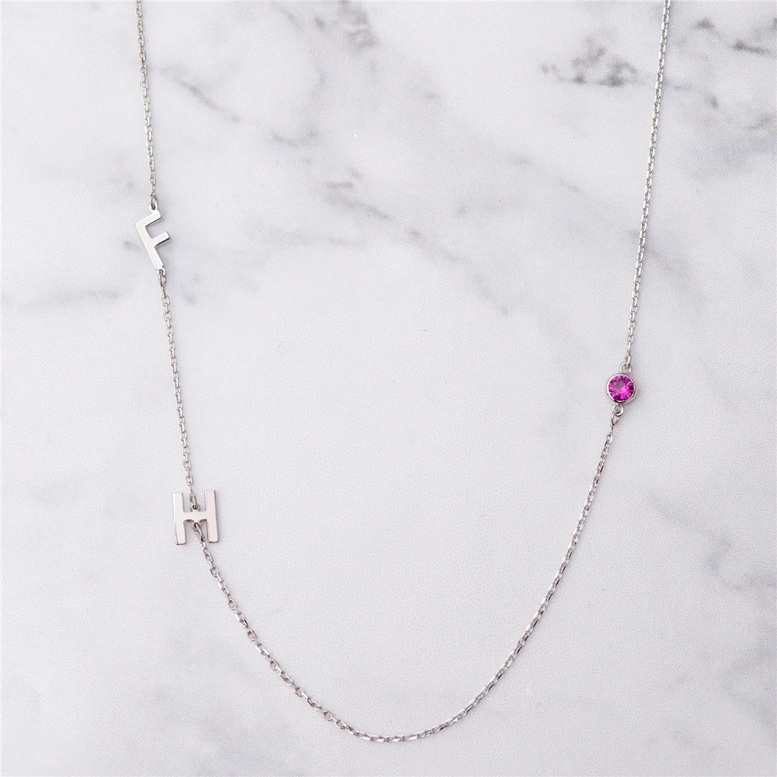 Solid Gold Sideways Letter Necklace