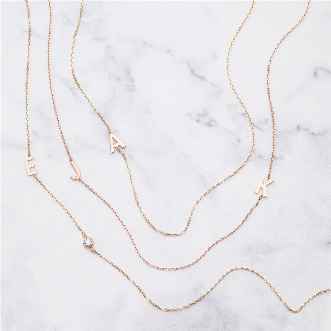 Altın Harfli Pırlanta Kolye