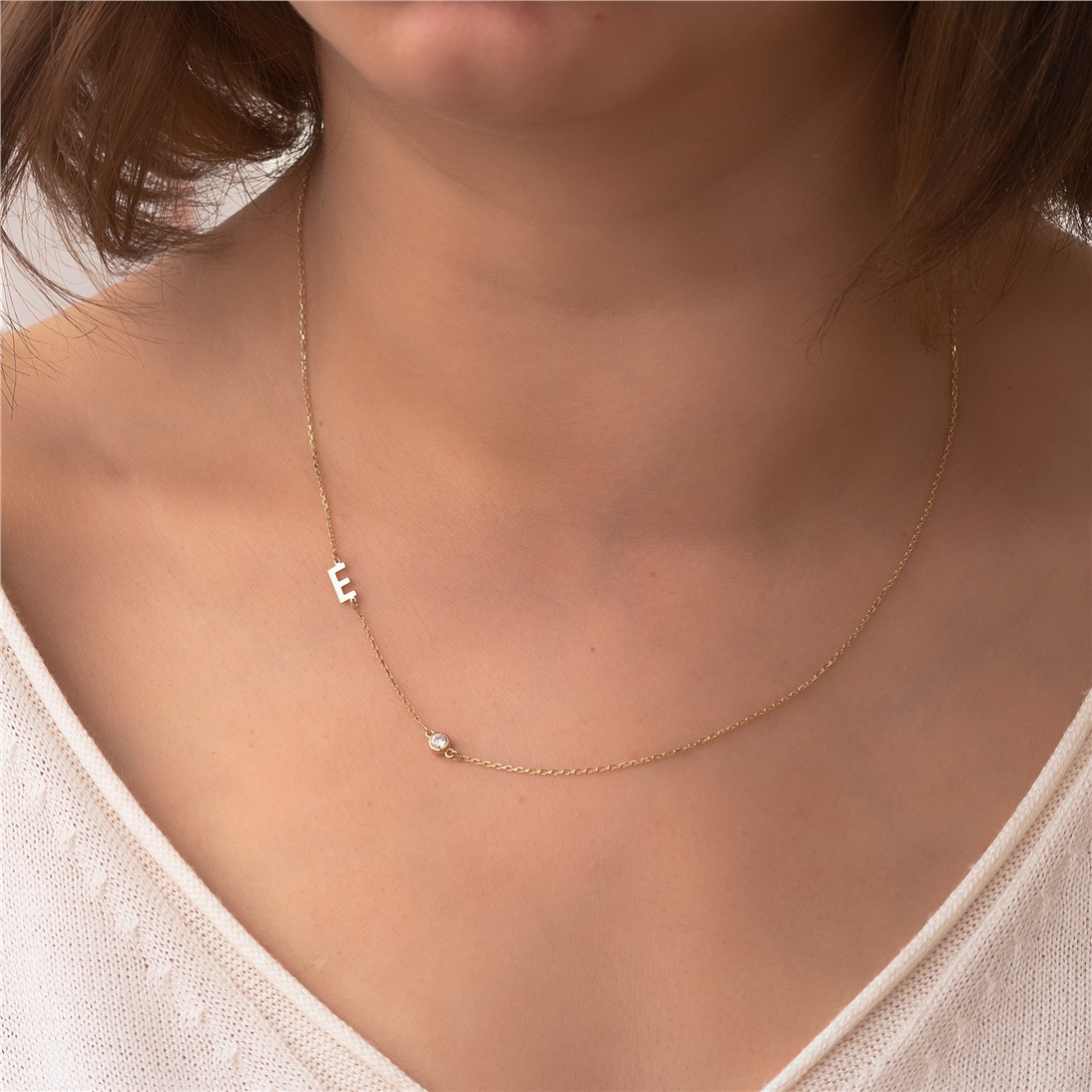 Altın Harfli Pırlanta Kolye