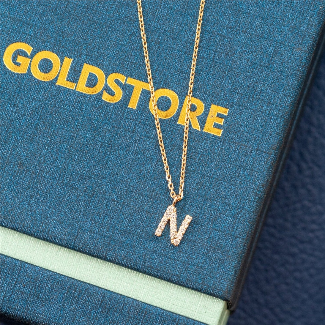 Solid Gold Diamond Letter Necklace