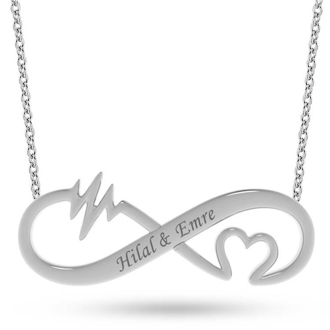 Solid Gold Engraved Name Infinity Necklace