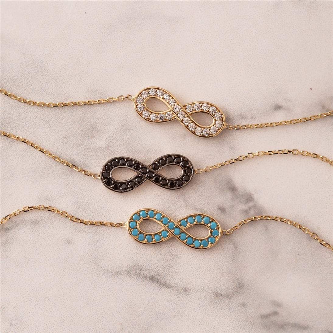 Solid Gold Love Infinity Bracelet