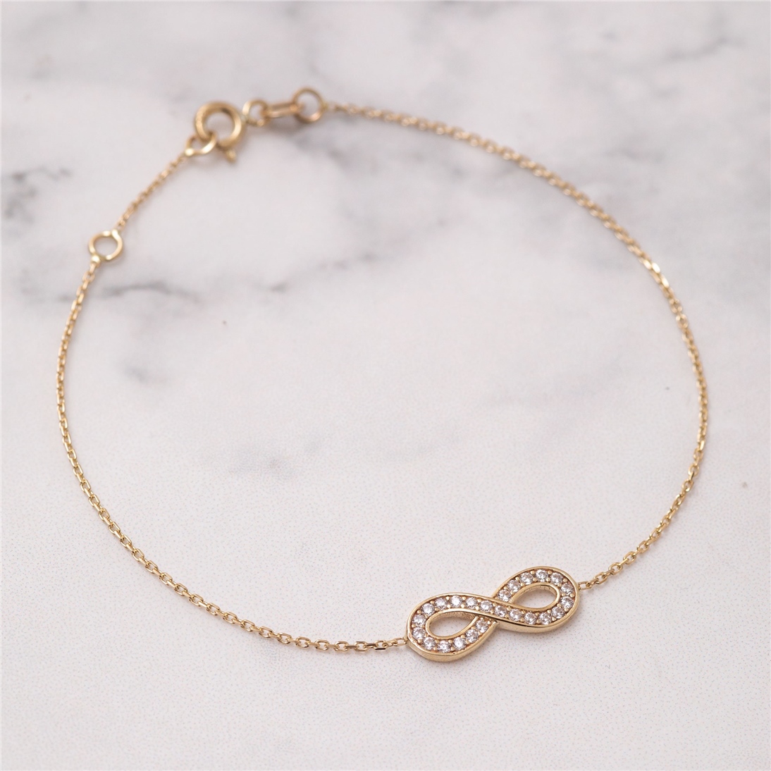 Solid Gold Love Infinity Bracelet