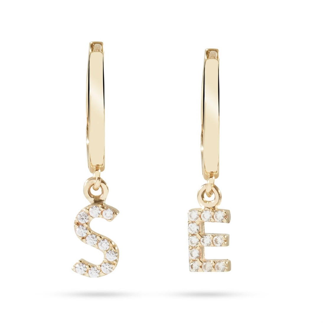 Solid Gold Letter or Number Earring