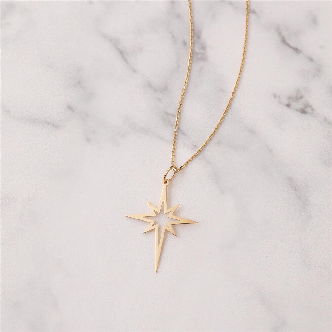 Altın Kuzey Yıldızı Kolye