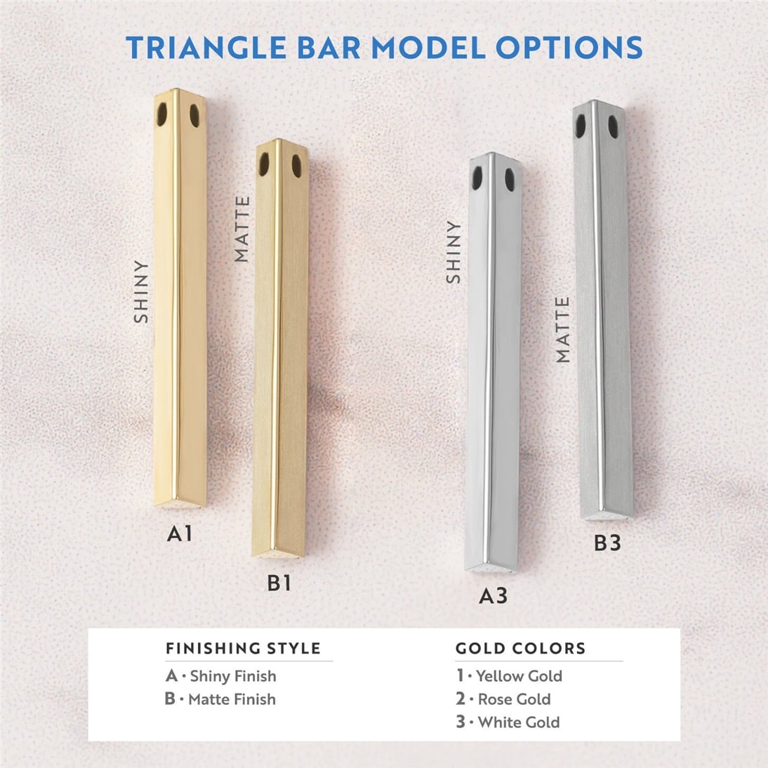 Solid Gold Triangle Bar Necklace