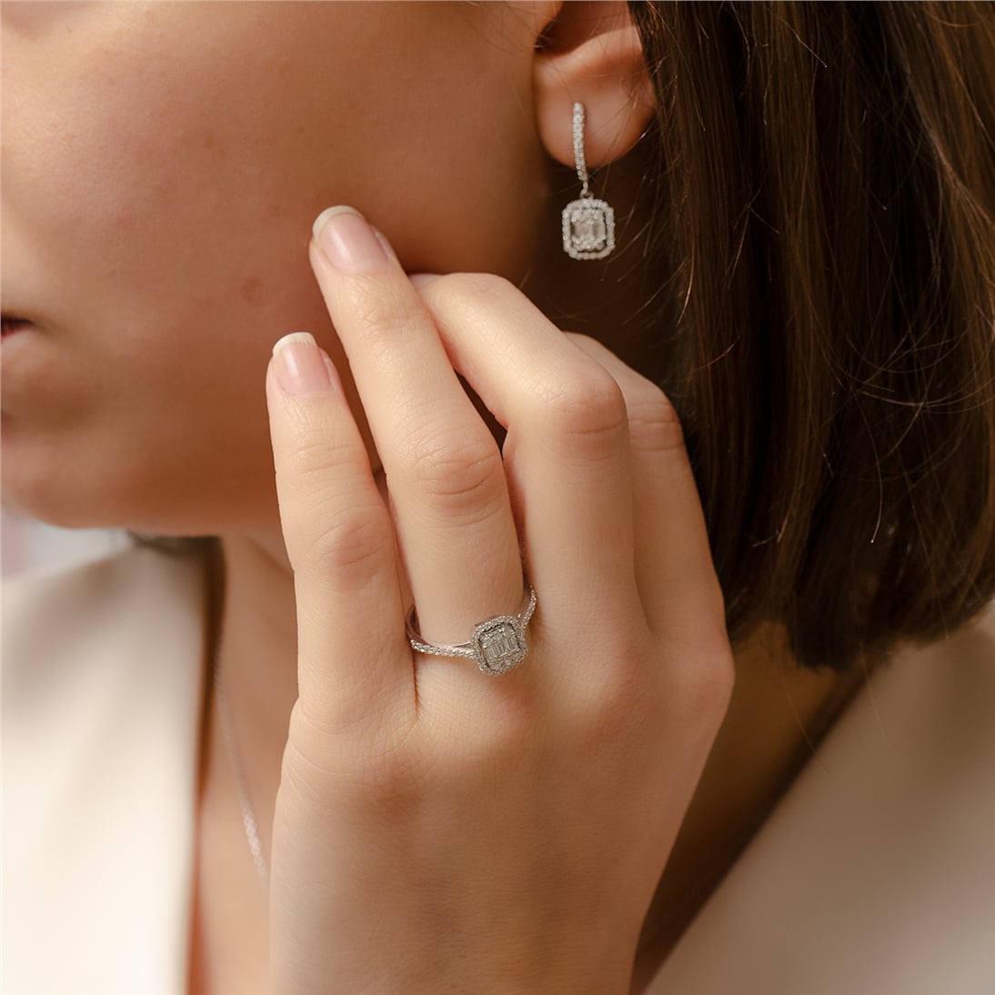 Solid Gold 0.44 ct Diamond Baugette Ring