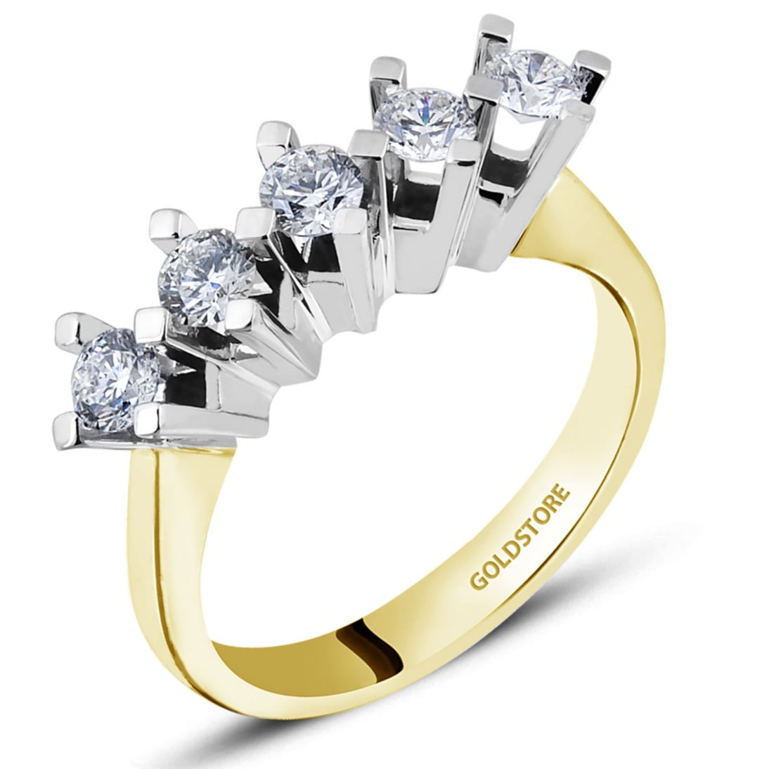 Solid Gold Five Stones Ring