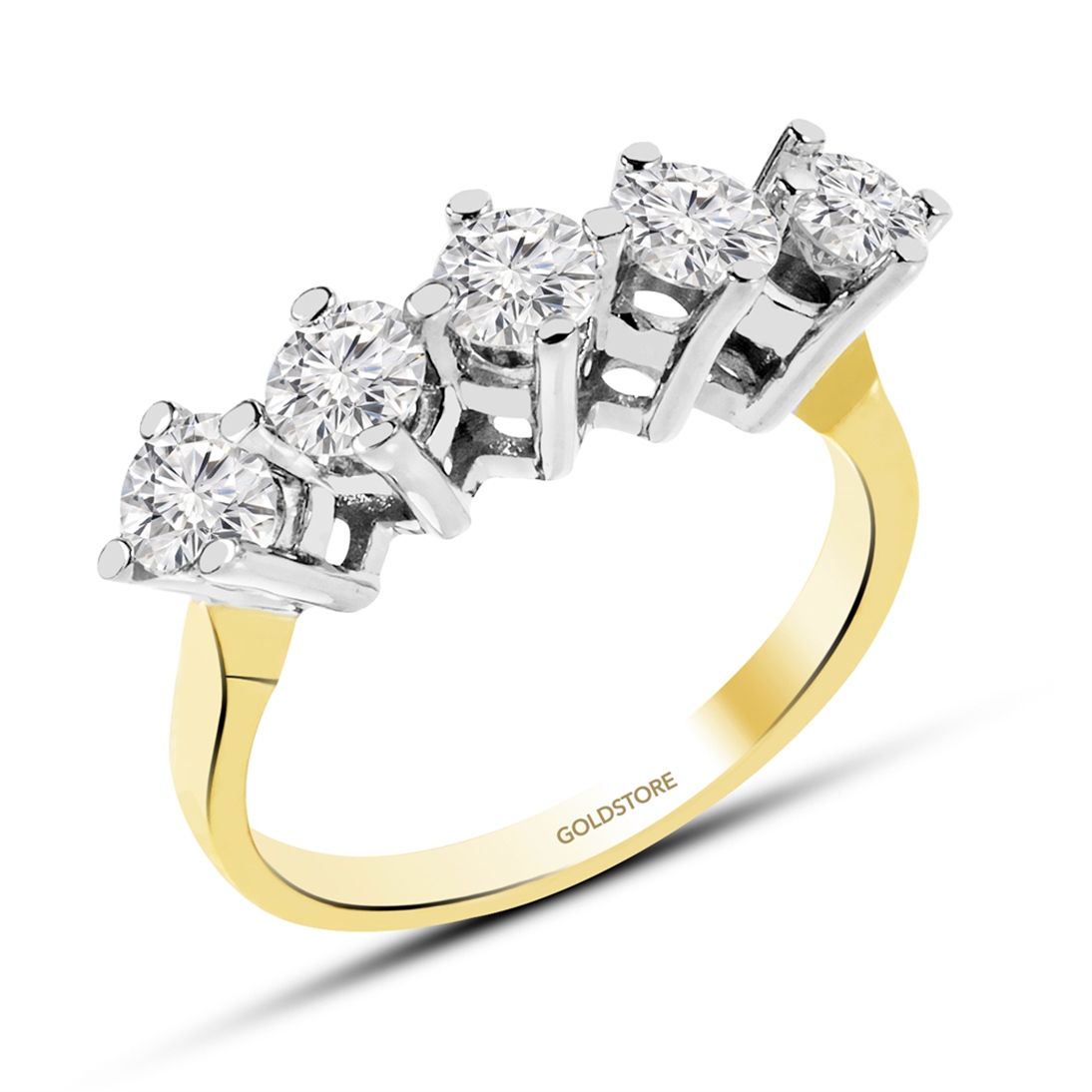 Solid Gold Five Stone Ring