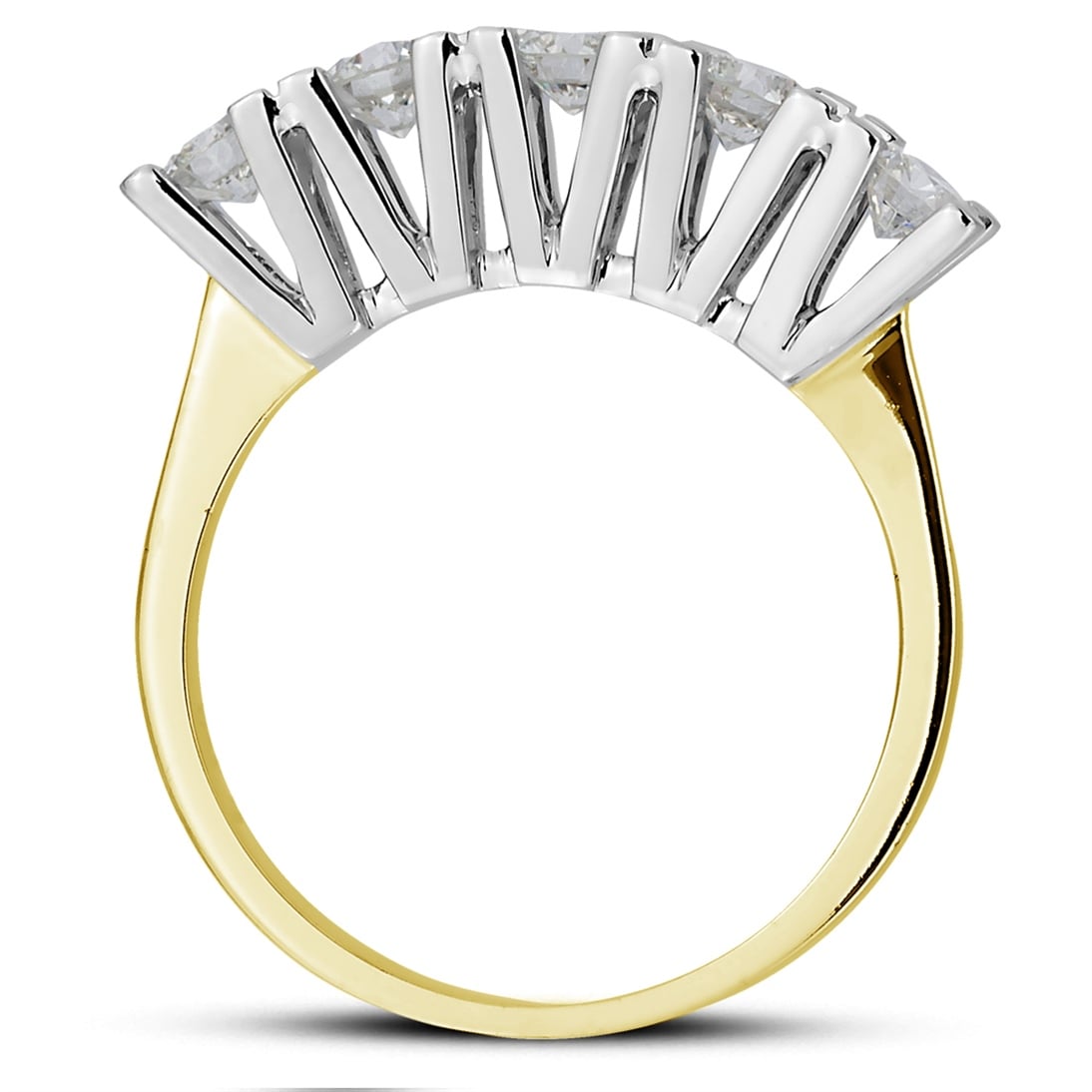 Solid Gold Five Stones Ring