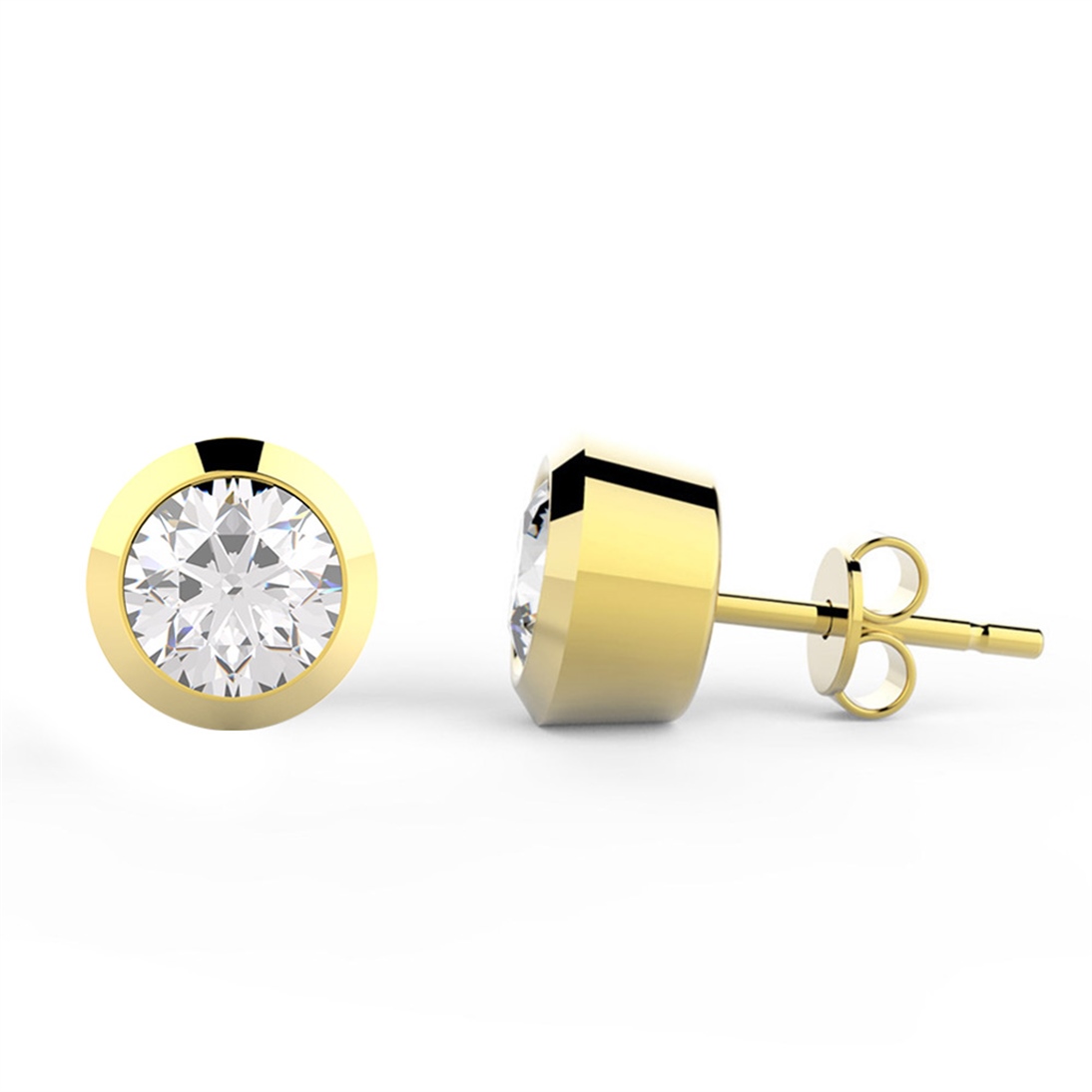 Goldstore-6.50 mm Zirkon Tektaş Küpe