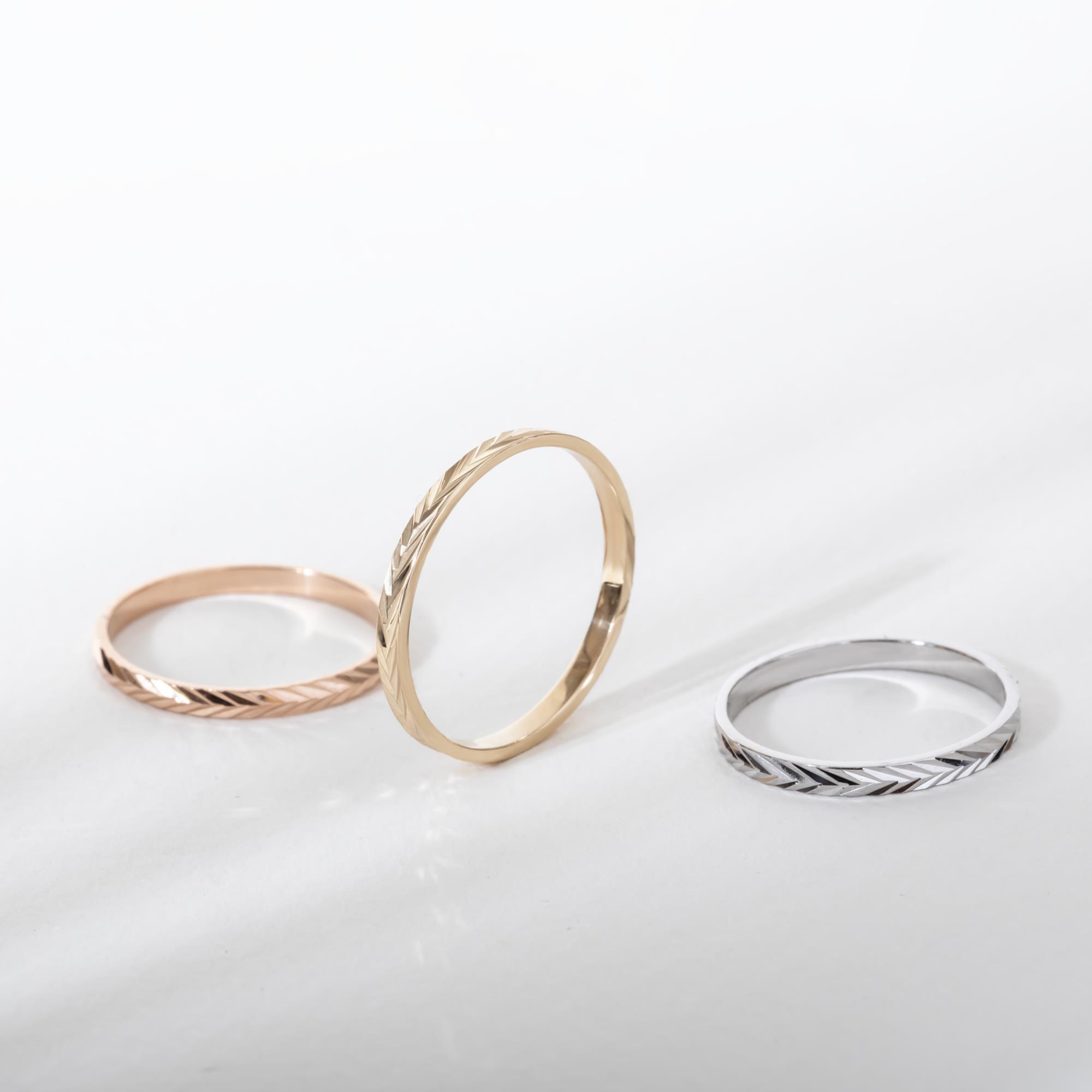 Solid Gold Herringbone Eternity Ring