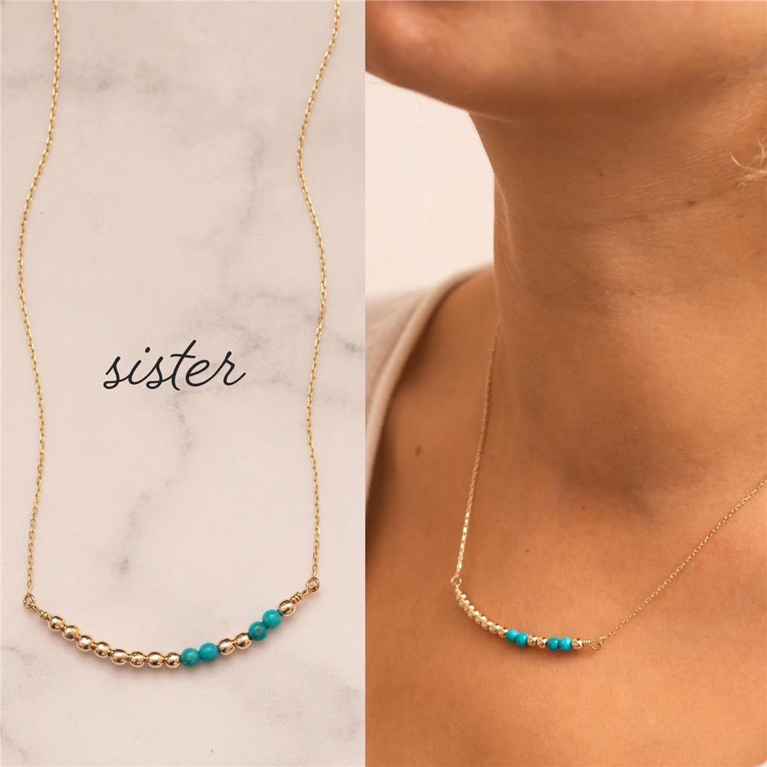 Solid Gold Morse Code Necklace 