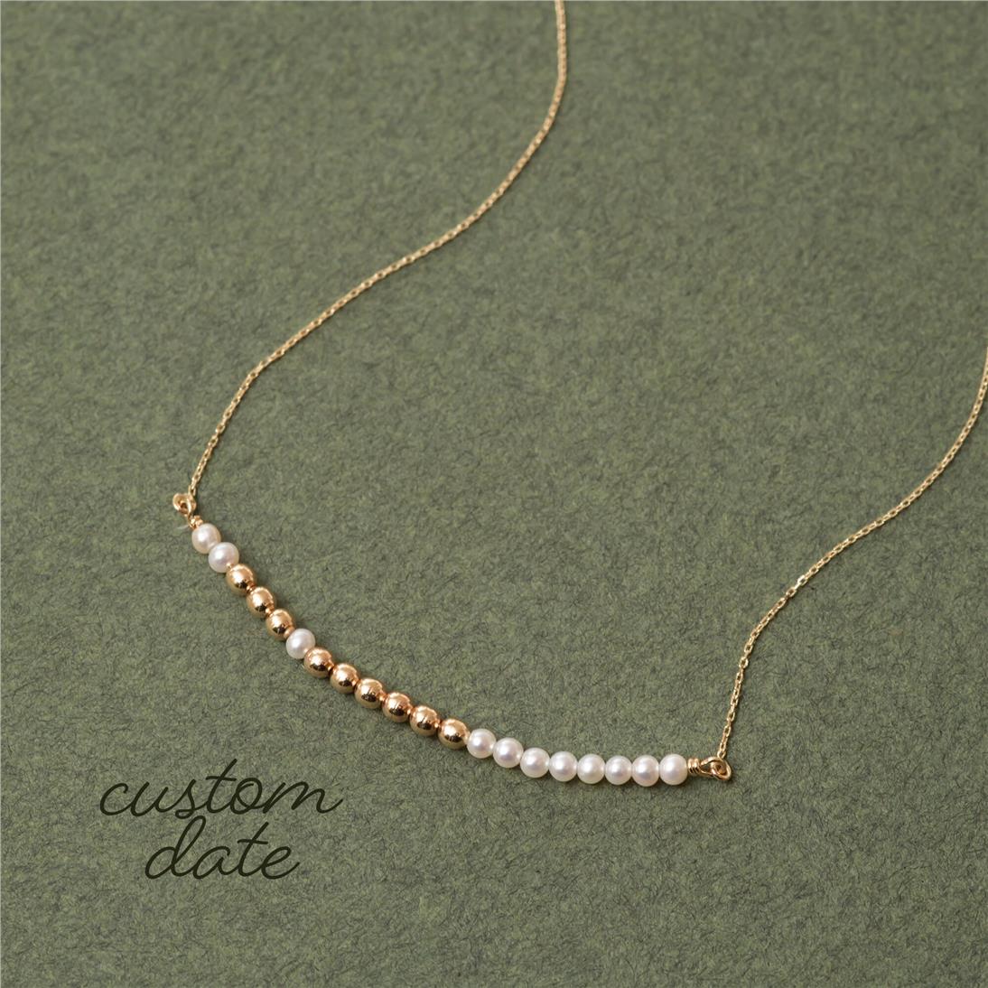 Solid Gold Morse Code Necklace 