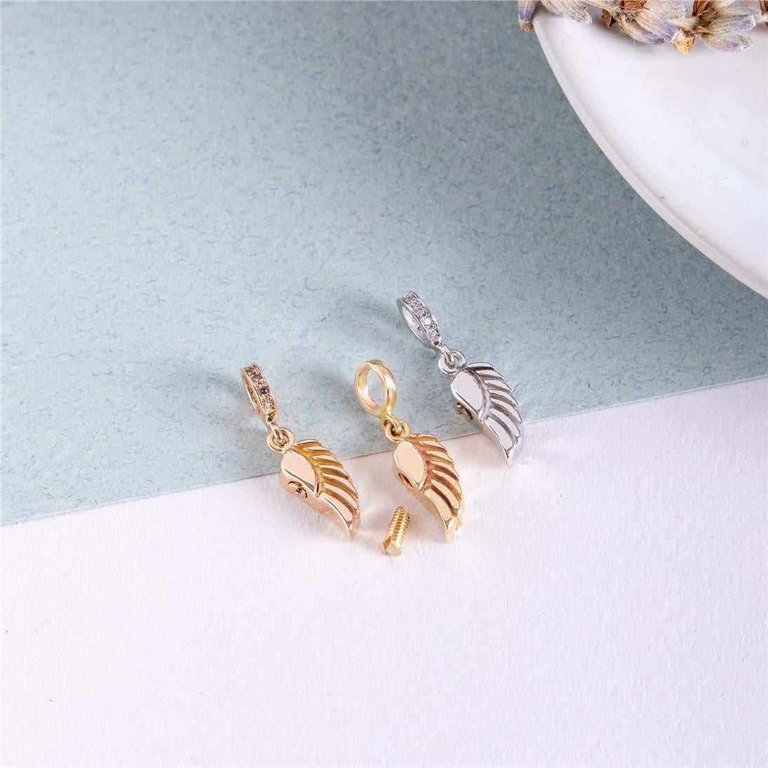 Solid Gold Angel Wing Urn