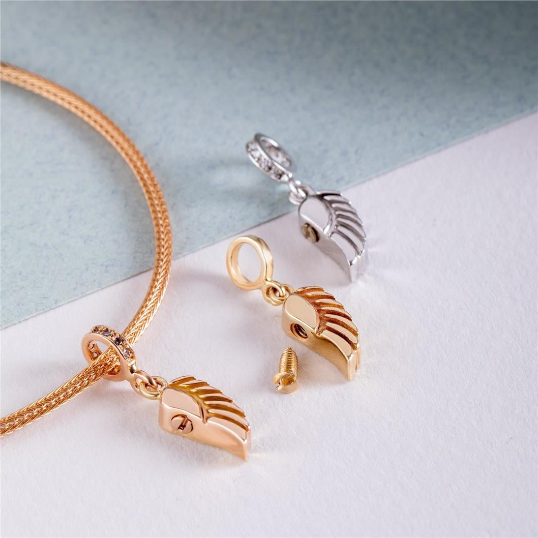 Solid Gold Angel Wing Urn