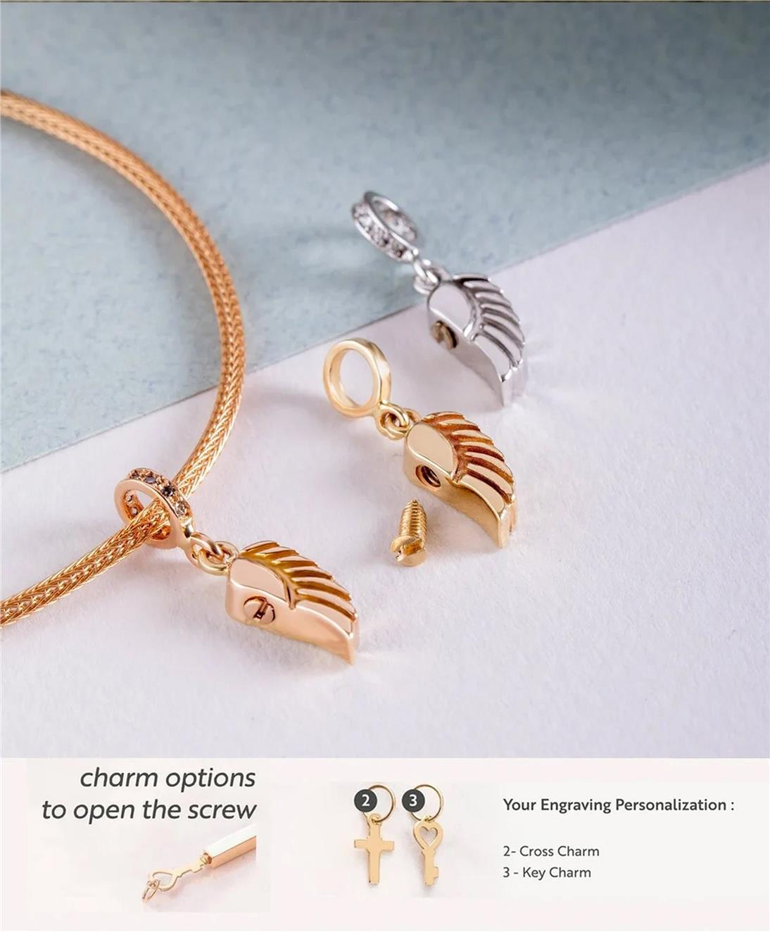 Solid Gold Angel Wing Urn